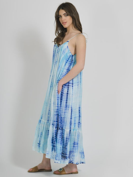 Ble Resort Collection Maxi Βραδινό Φόρεμα Μπλε