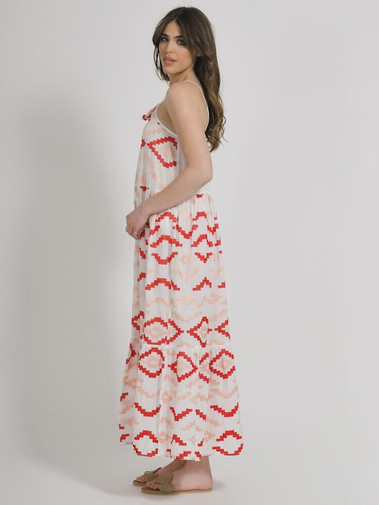 Ble Resort Collection Maxi Рокля с Волани Розов