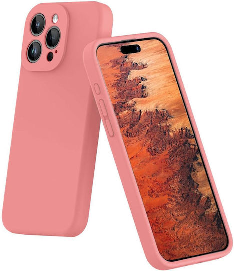 Lemontti 360-Vollschutz-Hülle aus Silikon in Rosa (iPhone 15 Pro)
