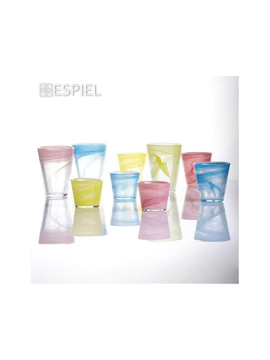 Atlas Filtri Set of Glasses Water made of Glass in Yellow Color 270ml 6pcs