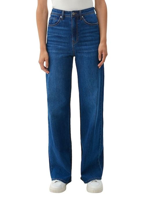 S.Oliver Women's High-waisted Denim Trousers Blue