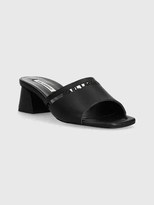 Karl Lagerfeld Mules με Τακούνι σε Μαύρο Χρώμα