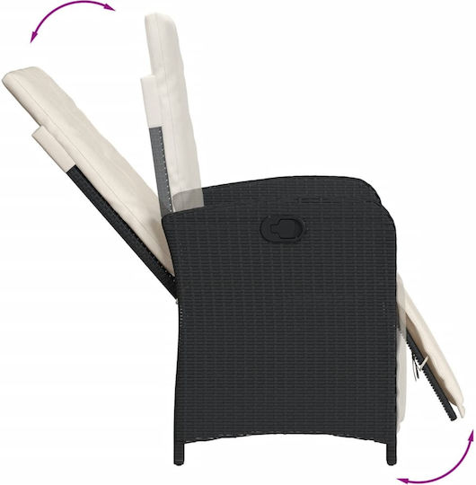 Garten- und Outdoor-Möbelsets 3 Stück Schwarz mit Kissen