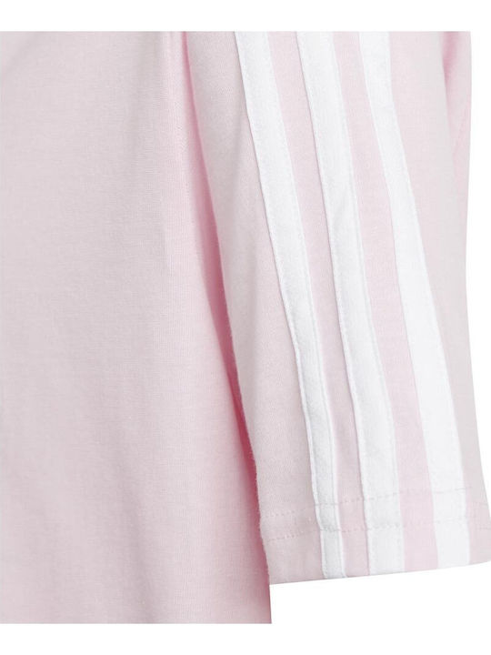 Kids' Shirt Short Sleeve Pink Essentials 3-Stripes