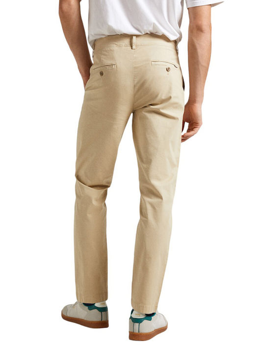 Pepe Jeans Men's Trousers Chino in Slim Fit Beige