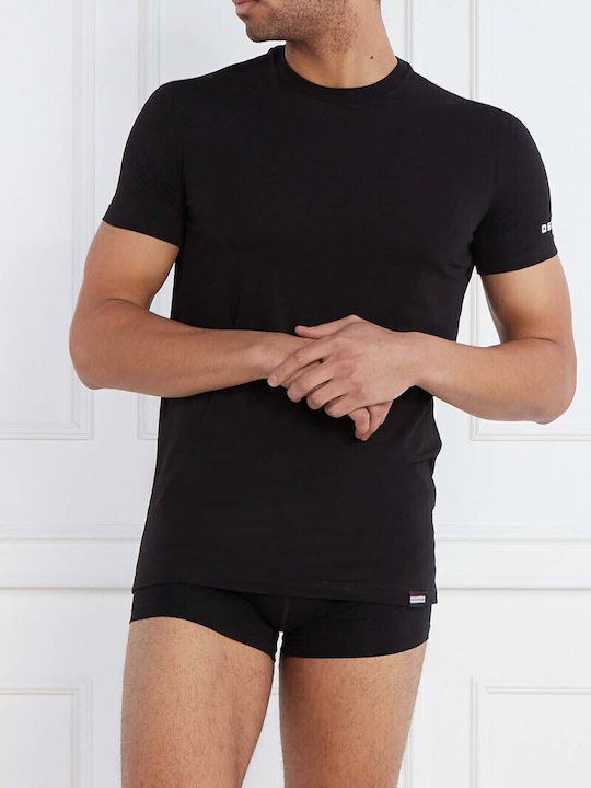 Tricou de Corp pentru Bărbați Mâneca Scurtă în Culoare Negru