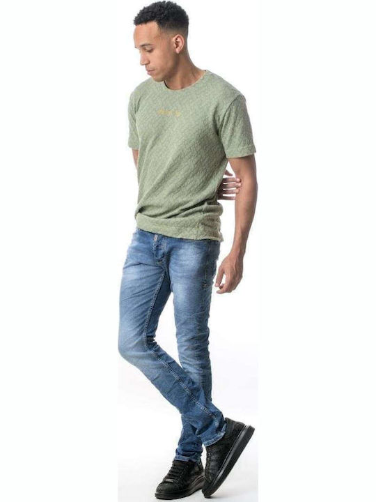 Ανδρικό Παντελόνι Τζιν με Slim Εφαρμογή Μπλε