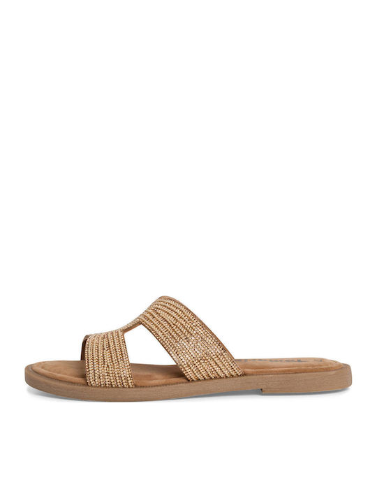 Leather Women's Flat Sandals Rose Gold