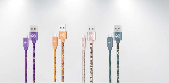 Tellur USB 2.0 Cable USB-C male - USB-A Ροζ 1m