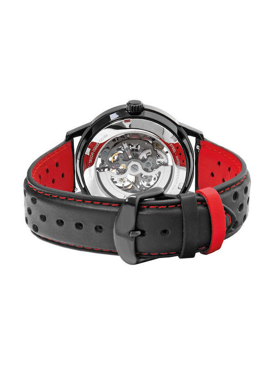 Pierre Lannier Herrenuhr 43mm Automatisch mit Schwarz Lederarmband