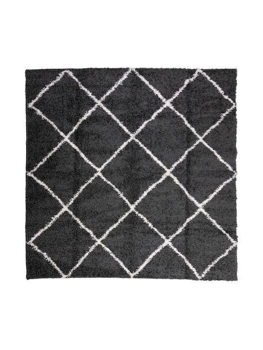 vidaXL Rug Rectangular Shaggy Black and cream