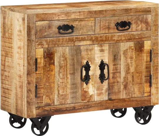 Μπουφές από Μασίφ Ξύλο με Συρτάρια Καφέ 80x30x65cm