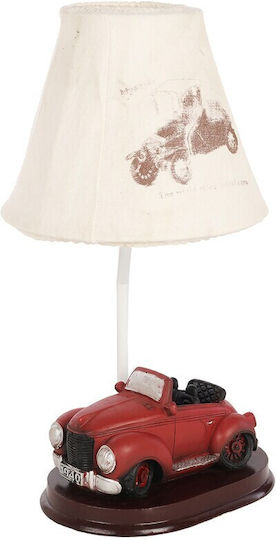 La Belle Maison Plastic Vintage Table Lamp for E14 Socket with Beige Shade and Red Base D288