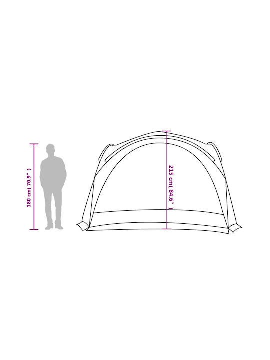 vidaXL Πτυσσόμενο Κιόσκι Κήπου Μπλε 3.6x3.6m
