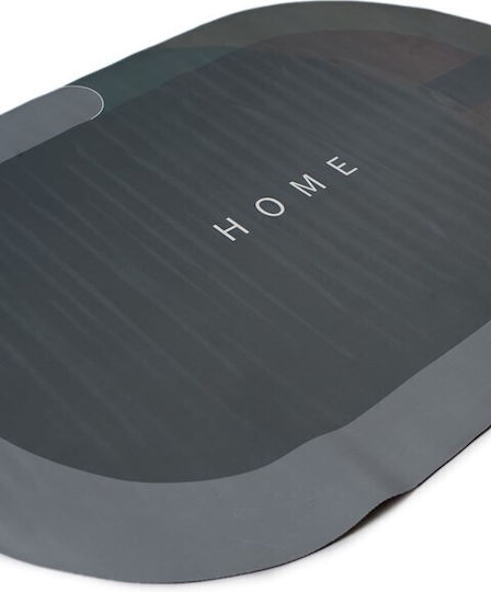 Viokarpet Non-Slip Bath Mat Oval 68338 Grey Green 60x90cm