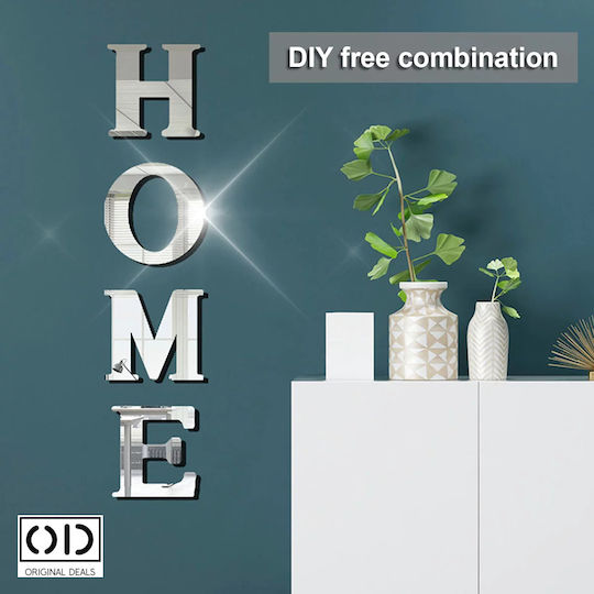 Self-Adhesive Mirror For Wall Stickers & Murals And Interior Design Premium Acrylic PVC Set Of 4 Letters Original Deals