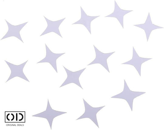 Selbstklebender Spiegel für Innendekoration und Design, 4 Ecken Sterne, Premium Acryl Pvc, Set 50 Stück, Original Deals