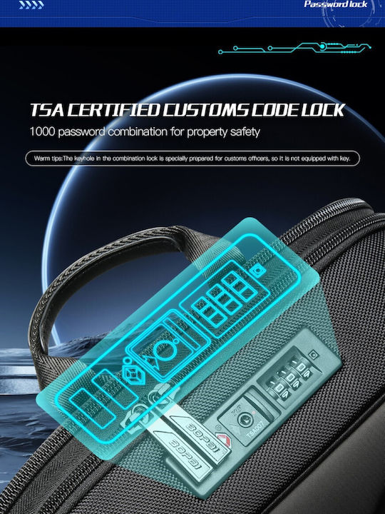 Bopai Αδιάβροχη Τσάντα Πλάτης για Laptop 15.6" με Θύρα USB σε Μαύρο χρώμα 61-122579