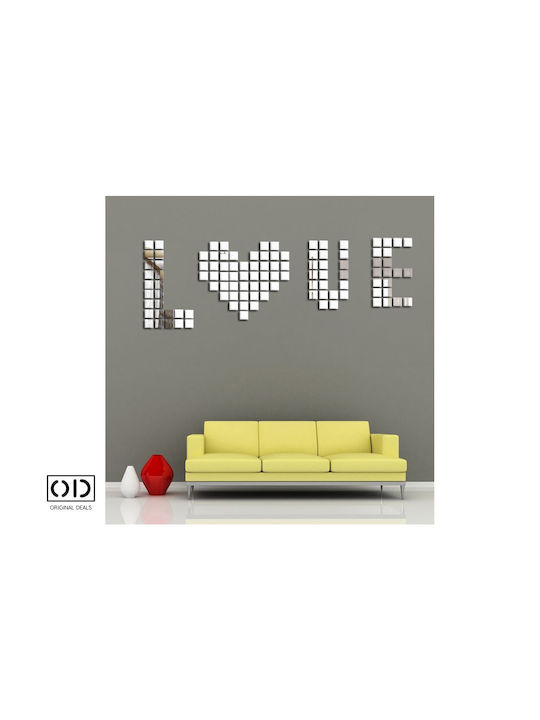 Adhesive Acrylic Mirrors For Interior Decor And Design, Set Of 100 Pieces In Square Shape, Size 4 X 4 Cm, Pvc, Original Deals