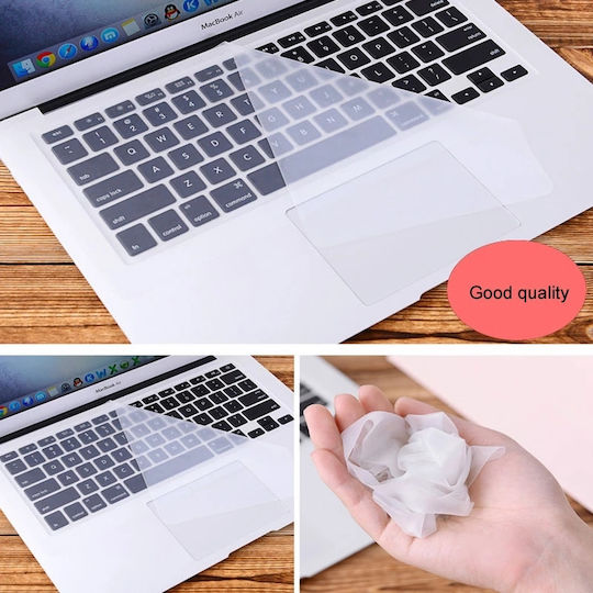 Tastatură autocolant Film de protecție pentru tastatură de laptop, silicon transparent, reutilizabil, dimensiune universală, 13,3 x 37 cm