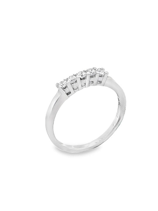 Xryseio Women's Ring with Diamond from White Gold 18K