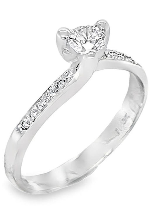 Xryseio Единичен камък от Бяло злато 18K с Диамант