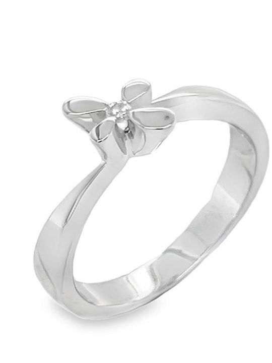 Xryseio Единичен камък от Бяло злато 18K с Диамант