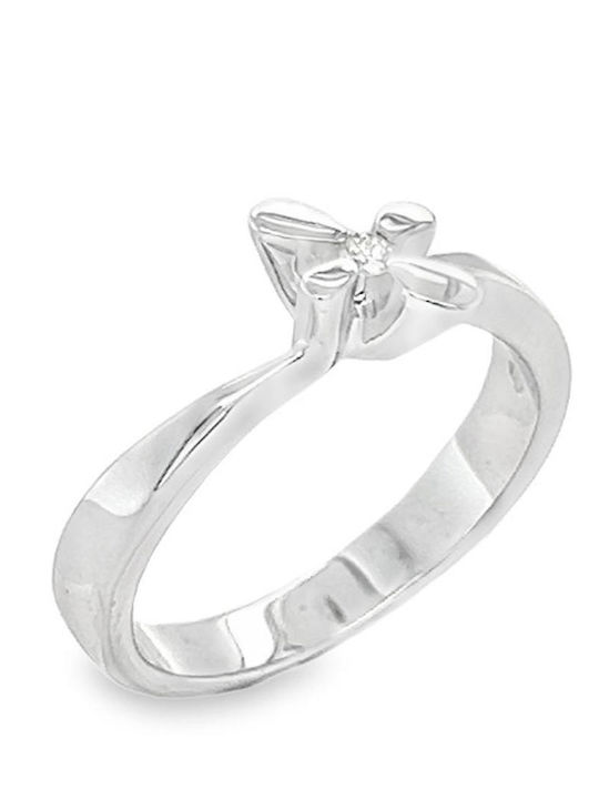 Xryseio Единичен камък от Бяло злато 18K с Диамант
