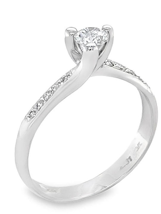 Xryseio Единичен камък от Бяло злато 18K с Диамант