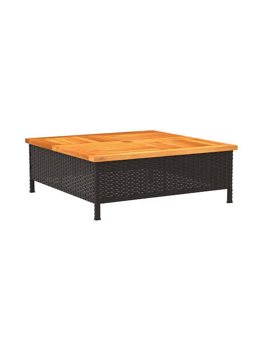 Garten- und Terrassentisch für kleine Räume Schwarz 70x70x25cm