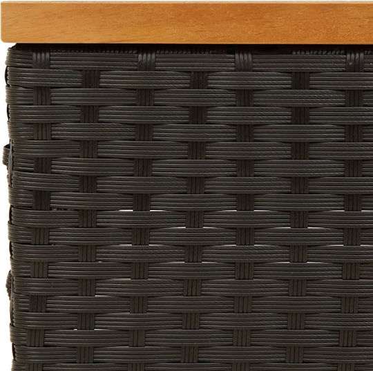 Garten- und Terrassentisch für kleine Räume Schwarz 70x70x25cm