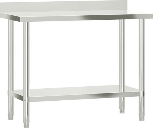 vidaXL Steel Workbench L110xD55xH150cm