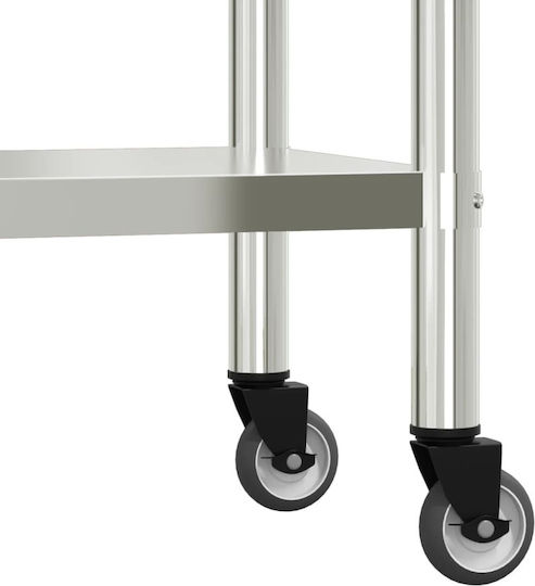vidaXL Steel Workbench L110xD30xH120cm