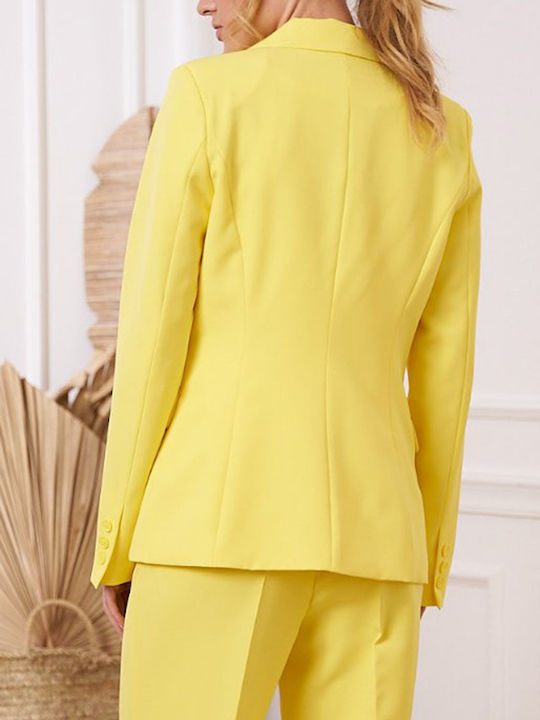 Cuca Women's Waisted Blazer Yellow