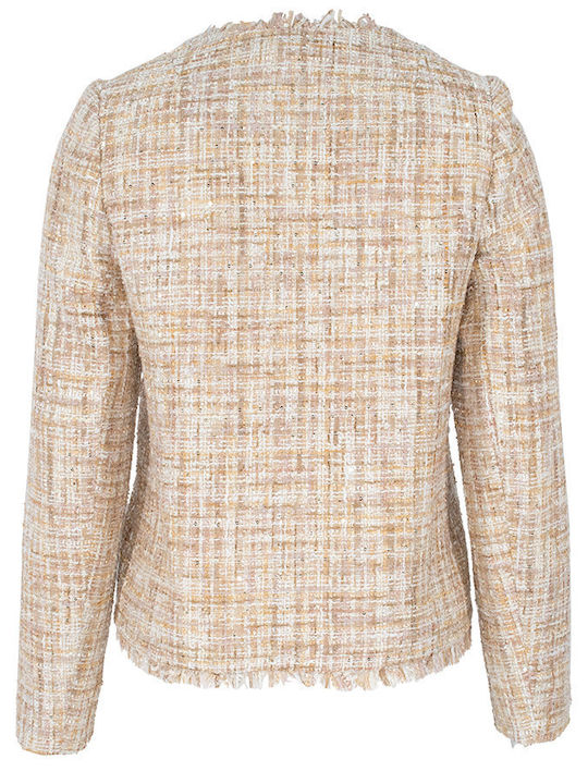 Forel Blazer pentru femei Tweed Sacou GOLD