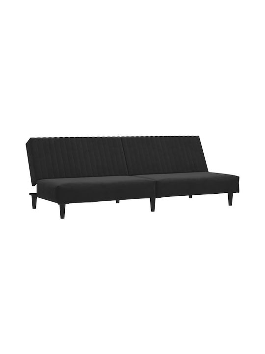 Dreisitzer Sofa Bett Samt Schwarzes 200x100x69cm