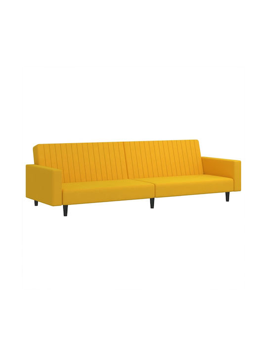 vidaXL Doppelsitzer Sofa Bett Samt Gelb 220x100x69cm