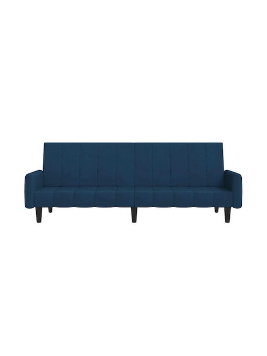 Two-Seater Couch Bed Velvet Blue 220x100x69 cm