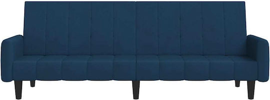 Two-Seater Couch Bed Velvet Blue 220x100x69 cm