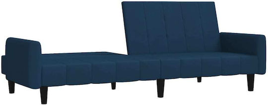 Two-Seater Couch Bed Velvet Blue 220x100x69 cm