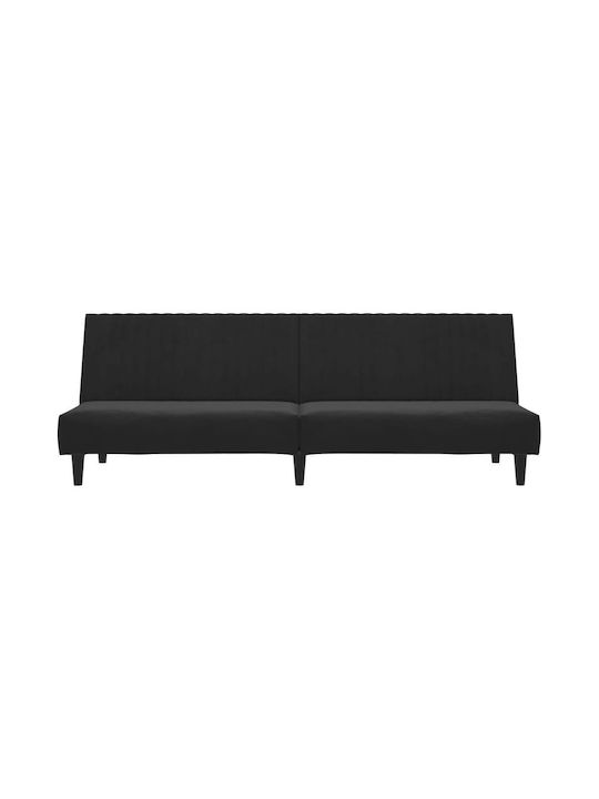 Dreisitzer Sofa Bett Samt Schwarzes 200x100x69cm