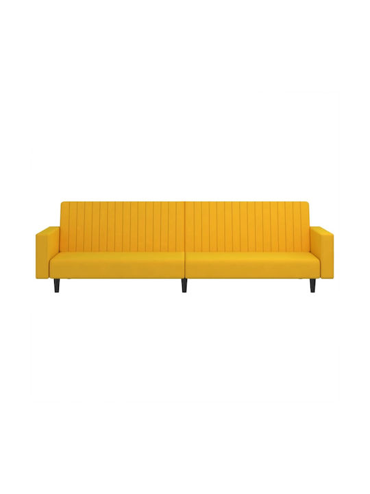 vidaXL Doppelsitzer Sofa Bett Samt Gelb 220x100x69cm