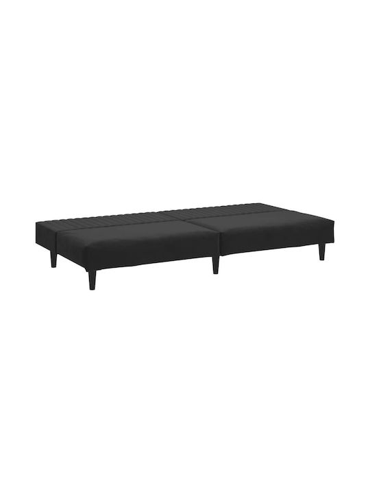 Dreisitzer Sofa Bett Samt Schwarzes 200x100x69cm