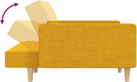 Doppelsitzer Sofa Bett Gelb mit Dekokissen 220x100x69cm