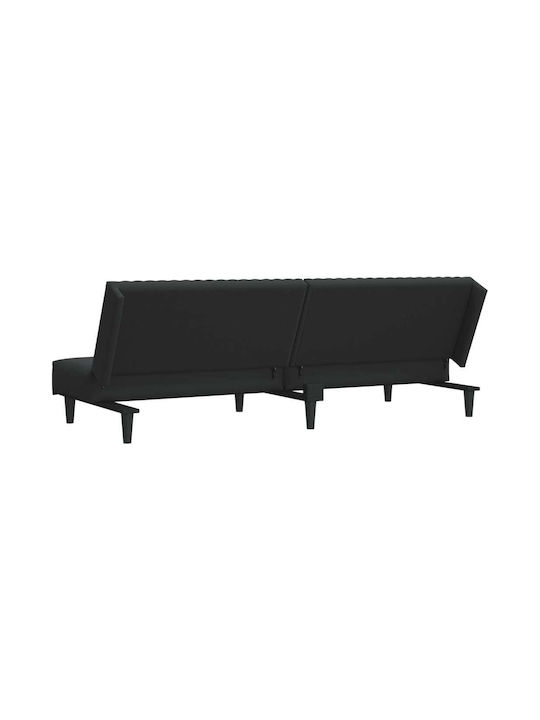 Dreisitzer Sofa Bett Samt Schwarzes 200x100x69cm