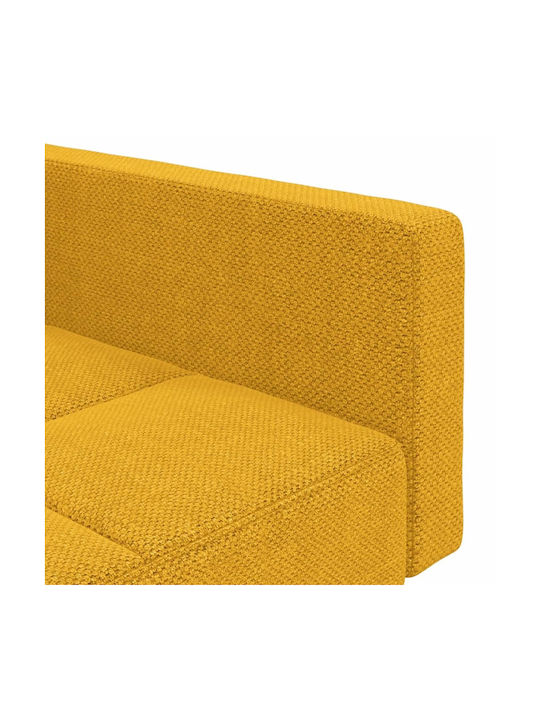 Canapea Cu Două Locuri Pat Galben Cu Perne Decorative 220x100x69cm