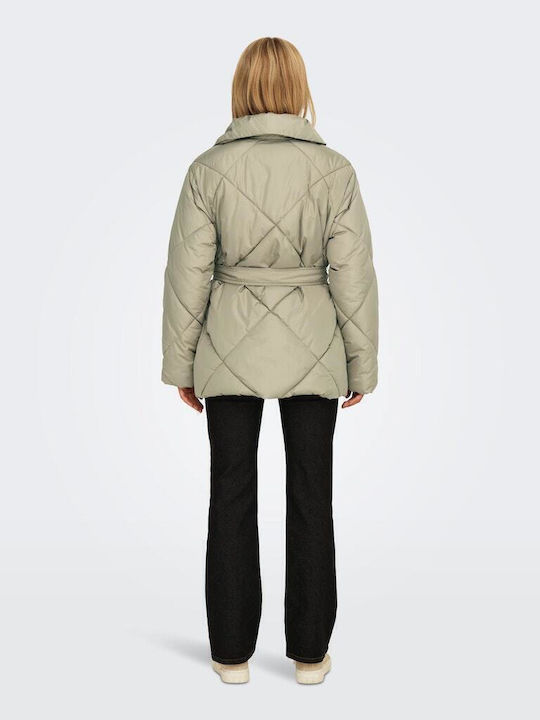 Sussi Women's Long Puffer Jacket for Winter Desert Sage
