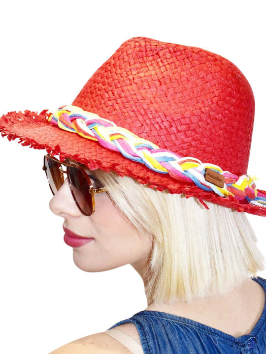 Hatpoint Wicker Women's Hat Red