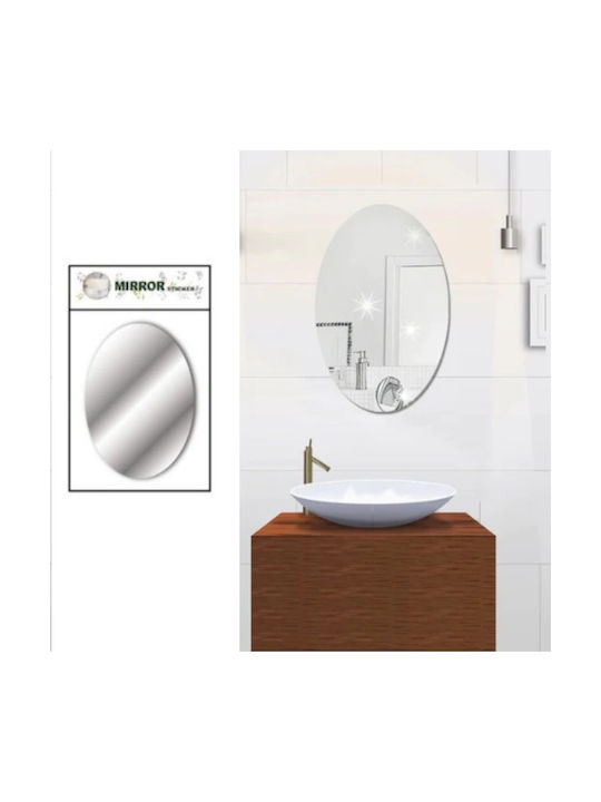 Wall Mirror Oval with Plastic Frame 60x40cm 1pcs