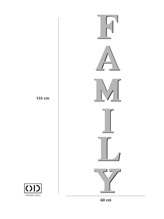 Self-adhesive Mirror For Interior Decor And Design, Family Model, Premium Acrylic Pvc, Set Of 6 Letters, Original Deals